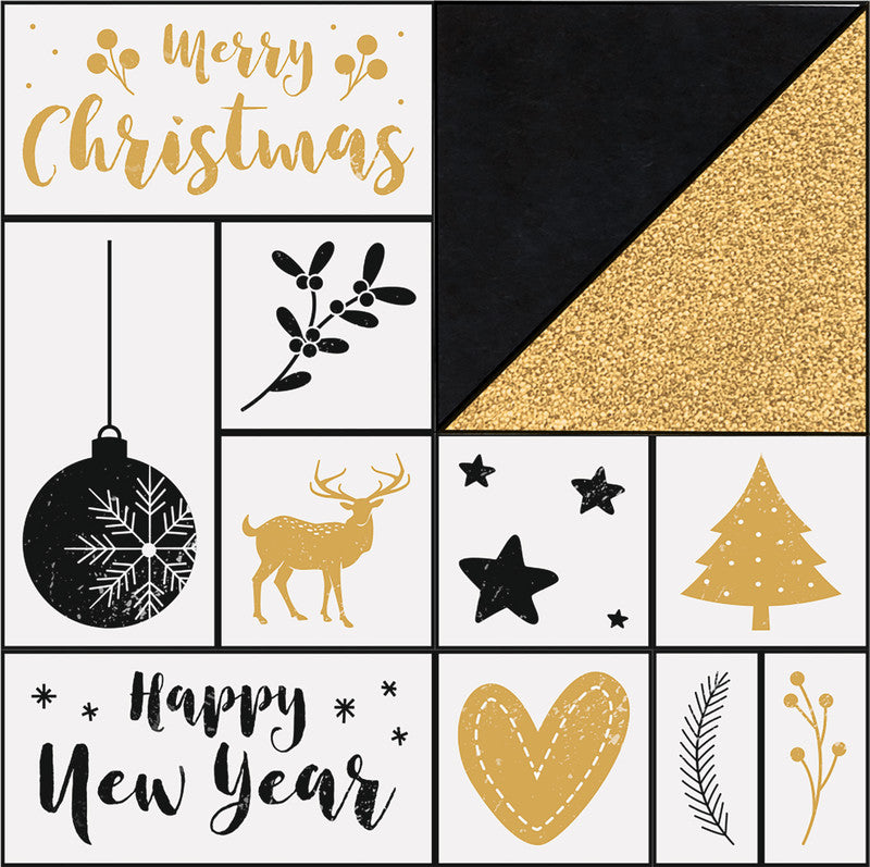 Folia Motivstempel-Set – Weihnachten, 11 Teile, 2 Kissen, sortiert