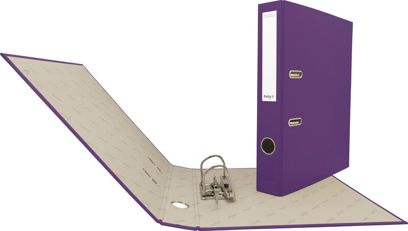Biella Bundesordner – A4 hoch – 2-Ring Hebelmechanik, Rücken 40 mm – Violett, Karton, mit Niederhalter, FSC