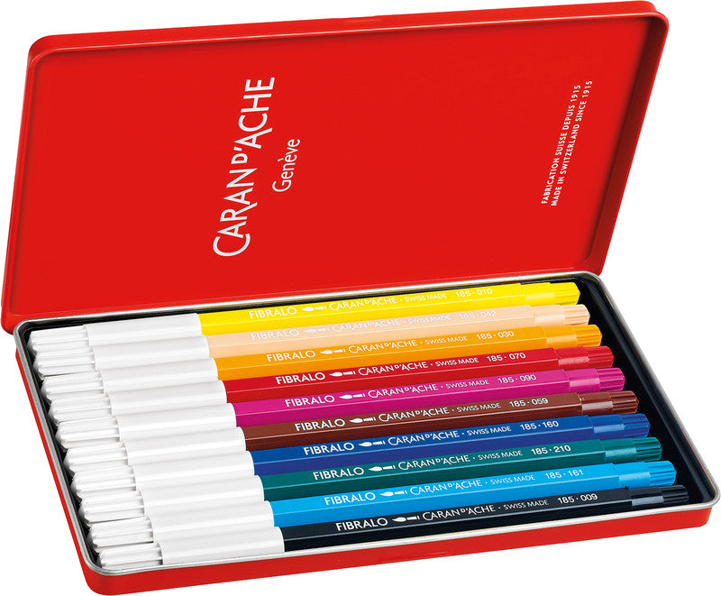 Caran d-Ache Filzstifte Fibralo, Strichbreite 2,8 mm, 10 Farben