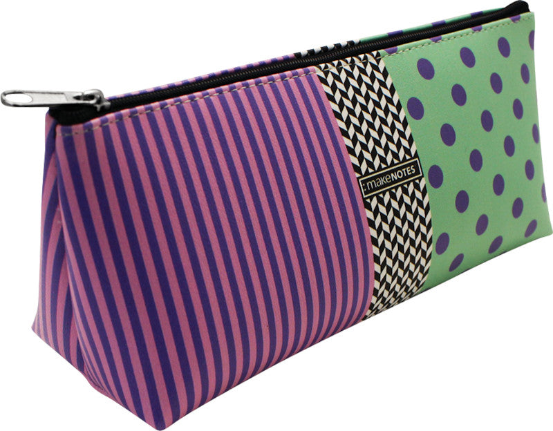 Makenotes Dots dreieckiges Schlamperetui, leer – Kunstleder – 21 × 9 × 7 cm