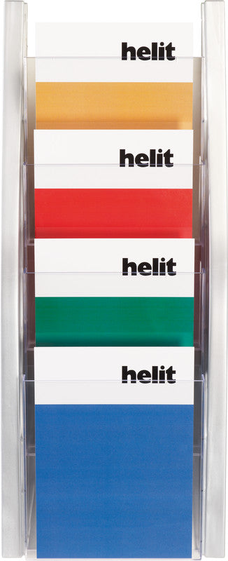 Helit Hängesichttafel – A5 Hochformat, Silber, Kunststoff, 4 Fächer – 1 Stück