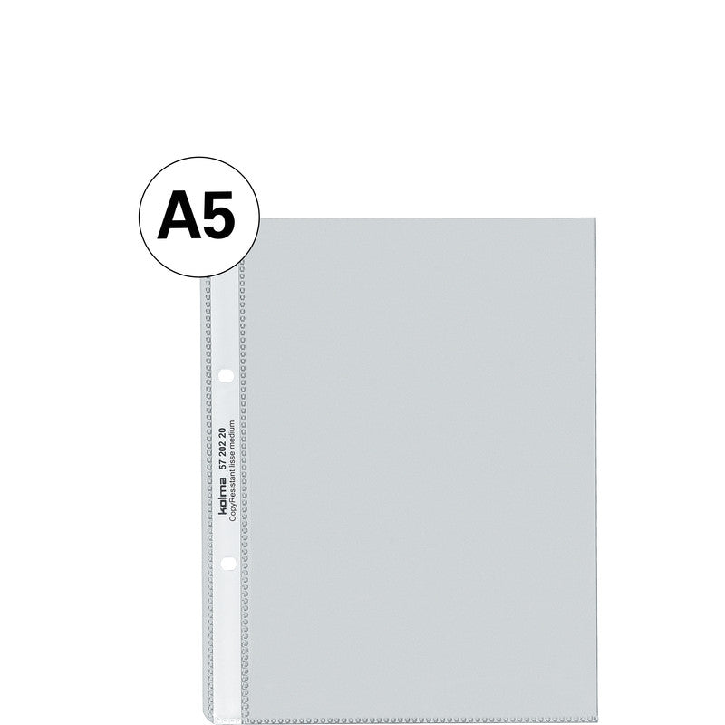 Kolma Sichtmappe A5 – transparent, Kunststoff, glänzend, 80 µm, 100er-Pack
