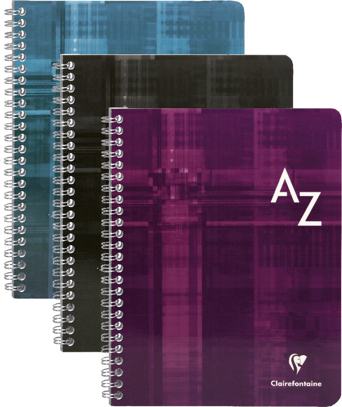 Clairefontaine Spiralheft Register A–Z, 170 × 220 mm, Spiralbindung, Karton, 50 Blatt, 90 g/m² – sortiert