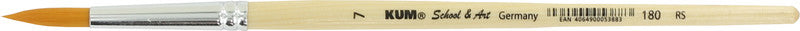 Kum Pinsel – braun, Holz (Schaft), Synthetik (Haare), rund, Aluminiumzwinge, lösungsmittelbeständig