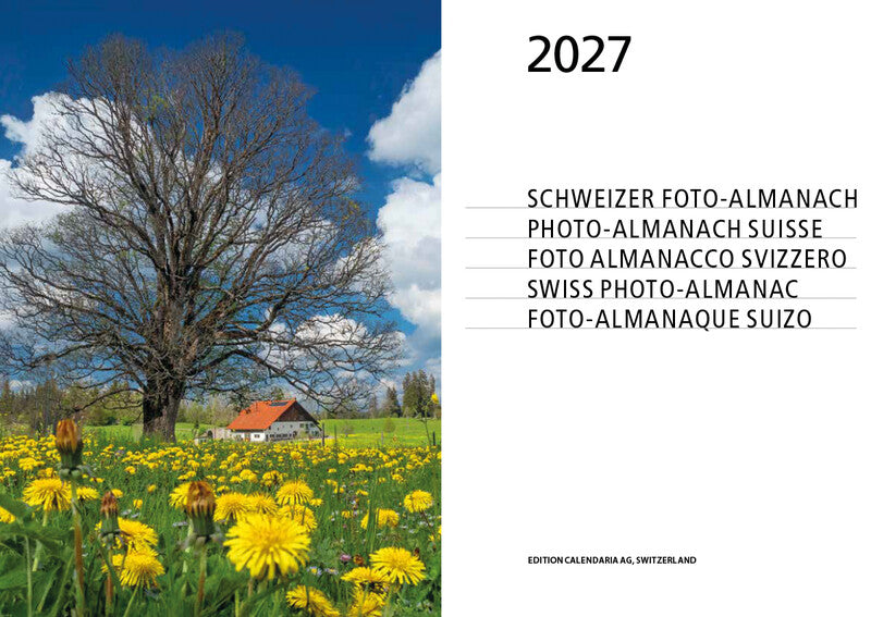 Calendaria Schweizer Foto-Almanach – Wochenagenda 2027, 1 Woche/1 Seite, A5, Spiralbindung