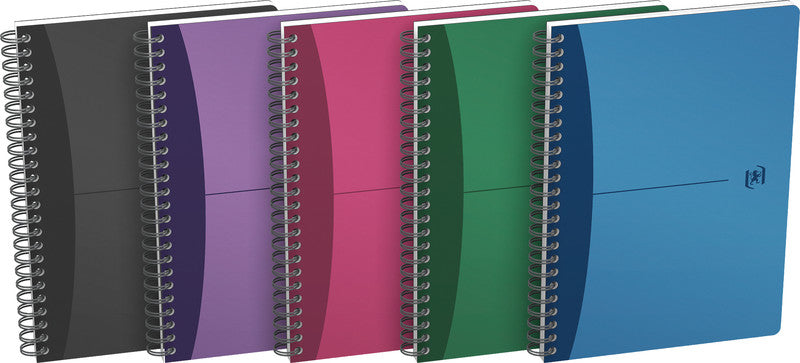 Elba Collegeblock, Spiralbindung, 90 Blatt, 90 g/m² – sortiert (blau, grün, rot, lila und silber)
