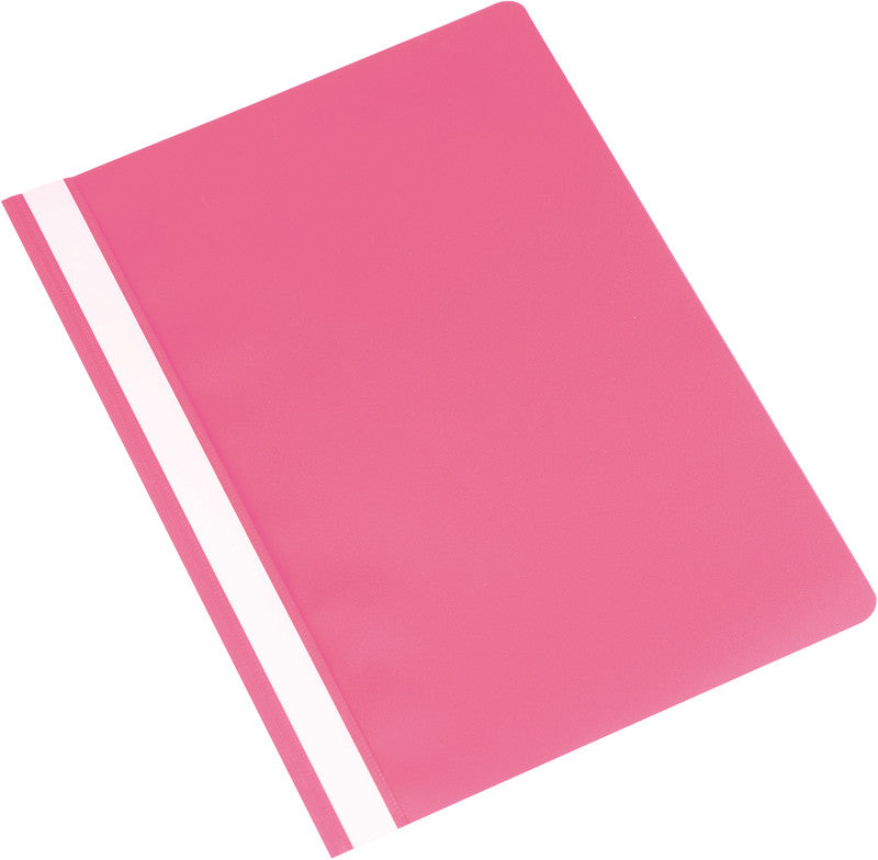 Q-connect Schnellhefter – A4, PP, Pink, Metall-Deckleiste, Beschriftungsfeld