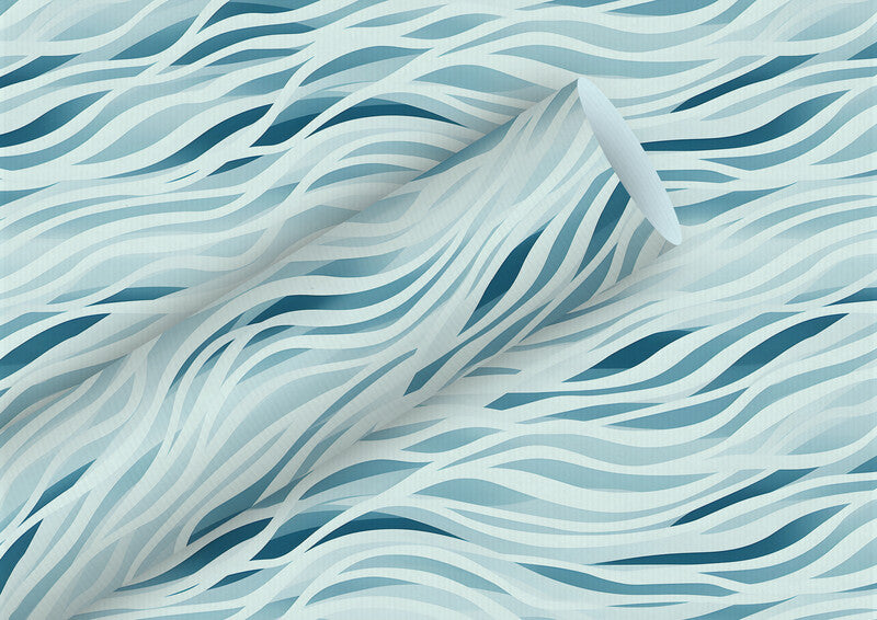 Braun + company Geschenkpapier – Soft Waves – 70 g/m2 Kraftpapier – 700 × 2000 mm – Blau