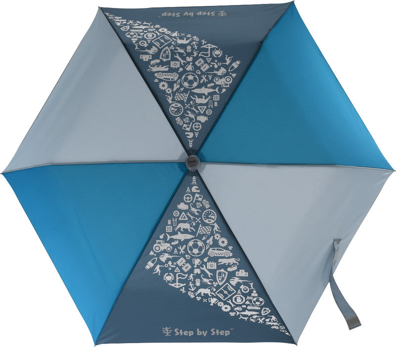 Step by Step Kinderregenschirm – Ø 50,5 cm, L 22,5 cm – Blau – Magic Rain – Kunststoff/Metall – Recycelt