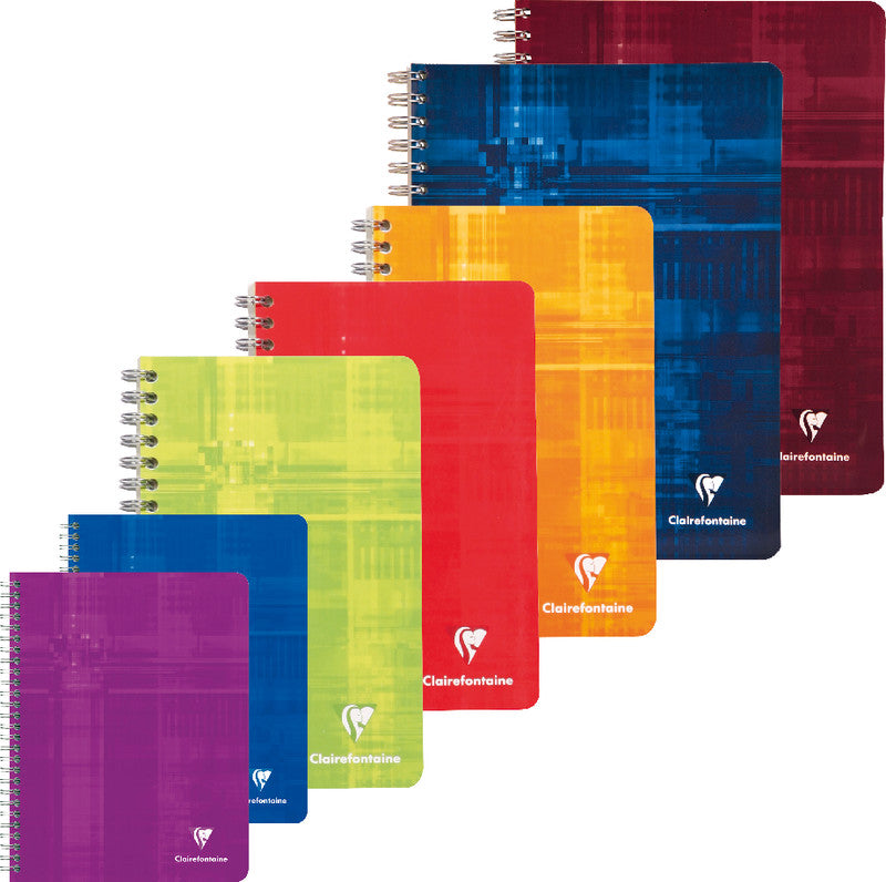 Clairefontaine Spiralheft, 175 × 220 mm, 5 mm kariert, 120 Seiten, 90 g/m² – sortiert