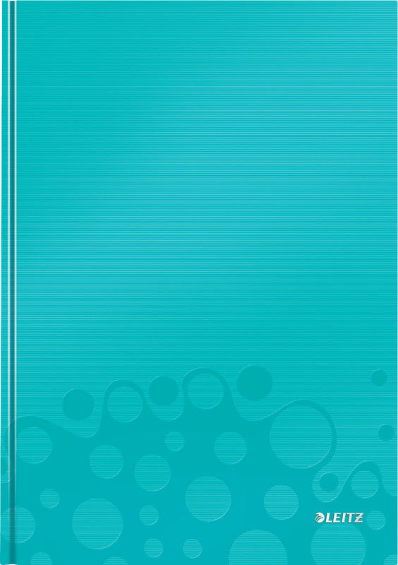 Leitz Notizbuch A4, kariert 5 mm, Fadenheftung, Karton, 160 Seiten, 90 g/m² – eisblau