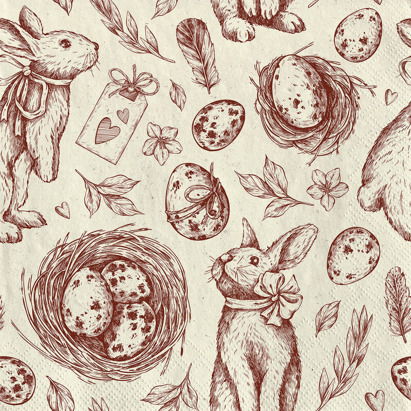 Fasana Servietten Easter Time – 24 × 24 cm – 3-lagig, Tissue – 20 Stk., FSC