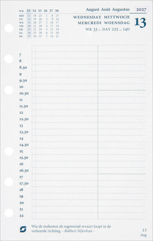 Succes Kalender-Einlage – 1 Tag/Seite, 6-fach, 9,5 × 15,0 cm, 2027