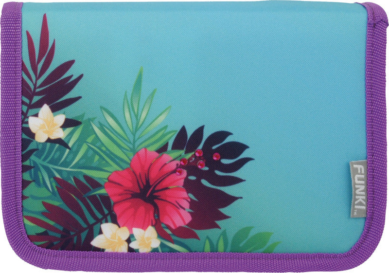 Funki Schuletui mit 2 Klappen, gefüllt, 24-teilig – Tropical – Kunststoff – 23 × 14 × 4 cm