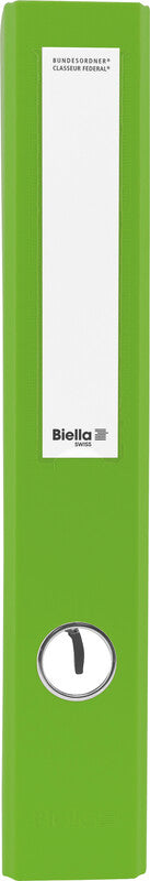 Biella Bundesordner – A4 hoch – 2-Ring Hebelmechanik, Rücken 40 mm – Hellgrün, Karton, mit Niederhalter, mit