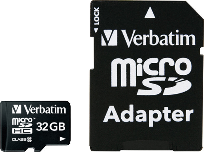 Verbatim Micro-SDHC-Karte – 32 GB, Klasse 10, inkl. SD-Adapter