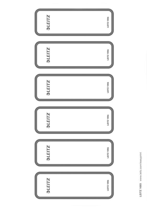 Leitz Drucketiketten, 36 mm × 111 mm, grau, Papier, permanent, für Rückenbreite 5 cm