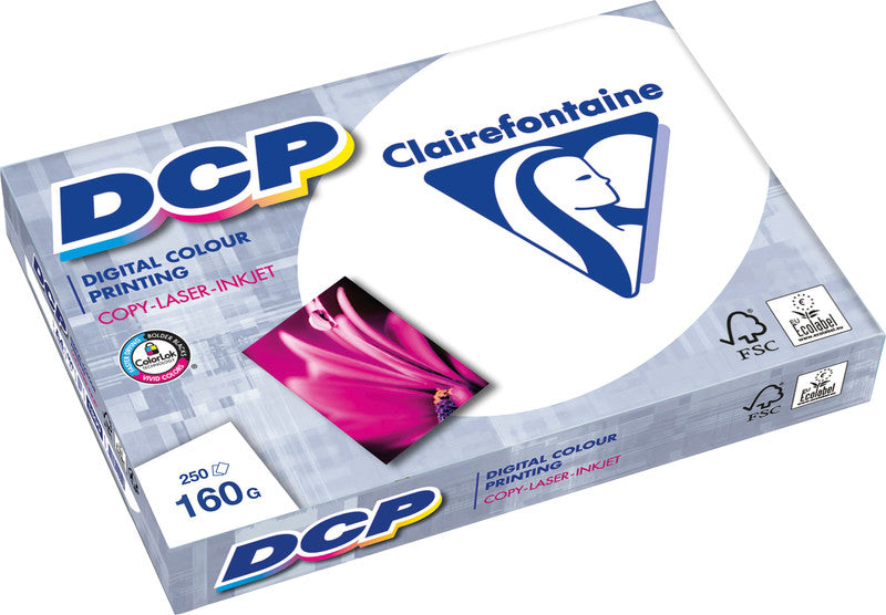 Clairefontaine DCP Kopierpapier – A3, 160 g/m², hochweiss – für Inkjet/Laser/Kopierer – FSC, EU Ecolabel – 250