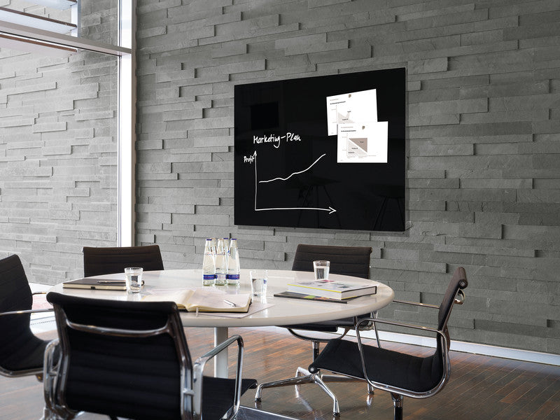 Sigel Whiteboard – 120 × 90 cm, Glas, magnetisch, Wandmontage, inkl. SuperDym Magnetwürfel