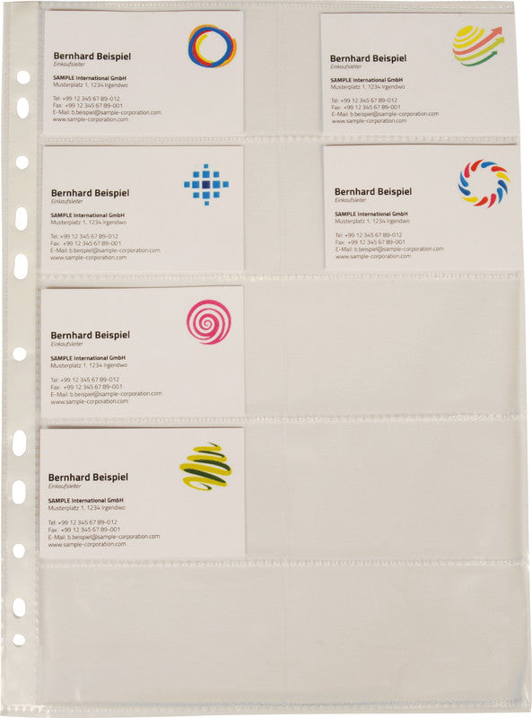 Connect Sichtmappe – Transparent, Kunststoff, für Visitenkarten 86 × 56 mm, 10er-Pack
