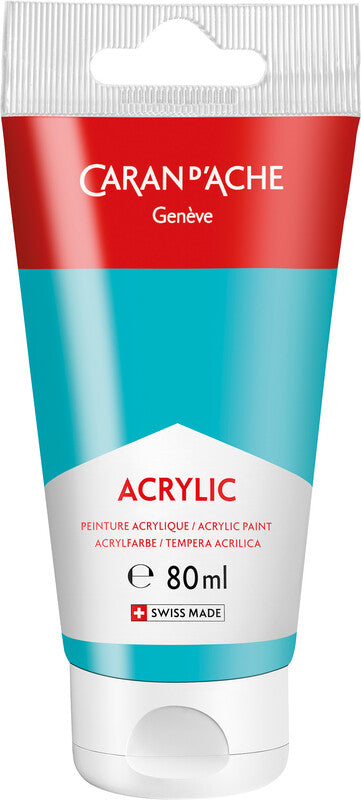 Caran d-Ache Caran d'Ache Acrylfarbe – Türkisblau – Tube, 80 ml – für Leinwand, Stoff, Papier
