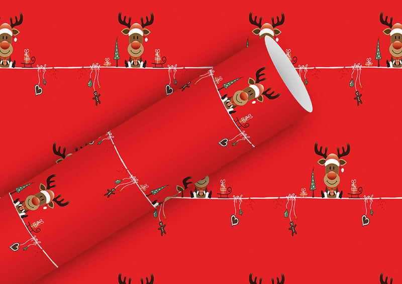 Braun + Company Geschenkpapier – Little Rudy, Weihnachten – 80 g/m2, Papier – 700 × 2000 mm