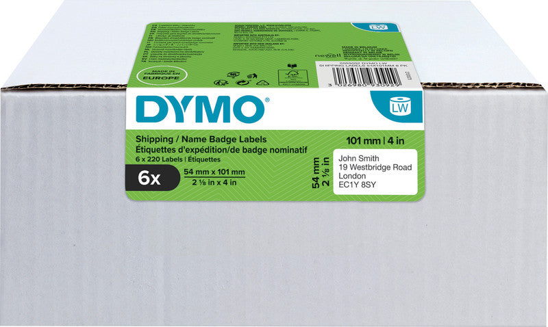 DYMO Etiketten, 101 mm × 54 mm, weiss, Papier, permanent, für LabelWriter 320, Turbo 330, 400er Serie und andere