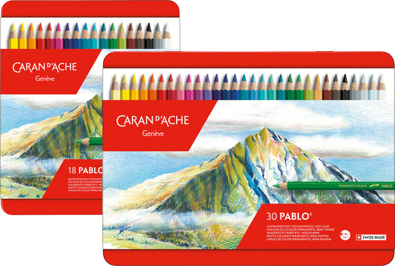 Caran d-Ache Caran d'Ache Buntstifte Pablo – 30 Farben, im Metalletui, Ø 3,8 mm, FSC