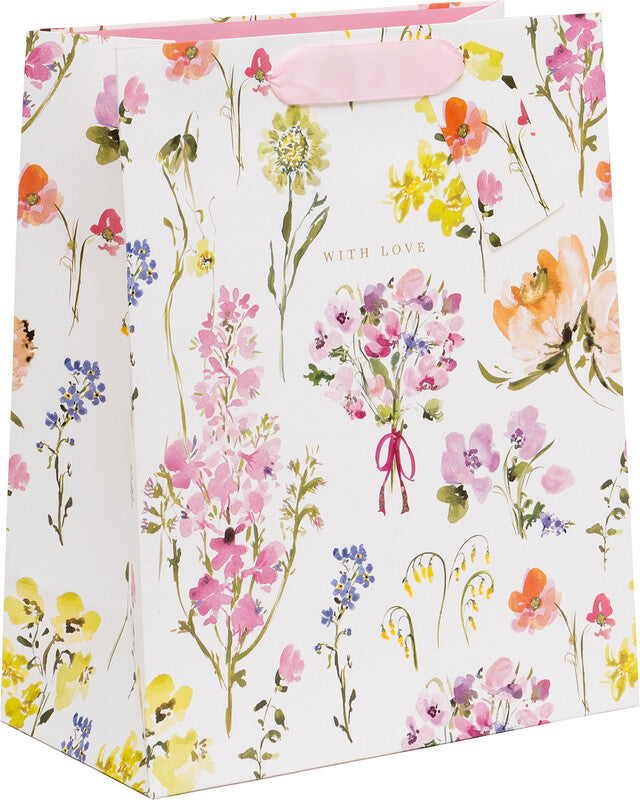 Glick Tragetasche – With Love Blooms – Heissfolienprägung, Papier – 260 × 315 × 135 mm