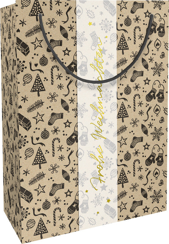 Braun + company Tragetasche – Christmas Things – mit Baumwollkordel – 230 × 330 × 110 mm