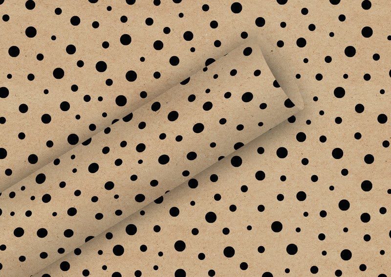 Braun + Company Geschenkpapier – Polka Dots – Kraftpapier – 700 × 2000 mm