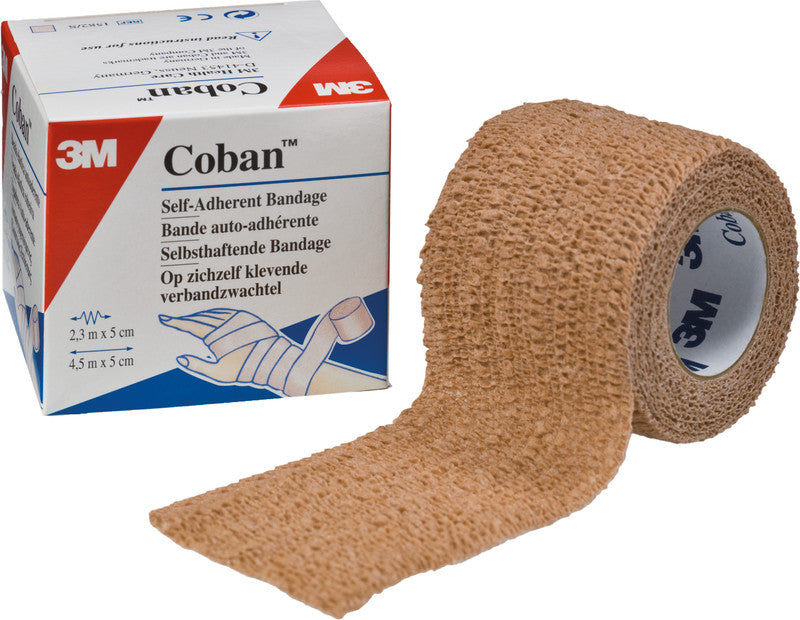 3M Coban Stützbinde – selbsthaftend, atmungsaktiv – braun – Textil – 50 × 4500 mm