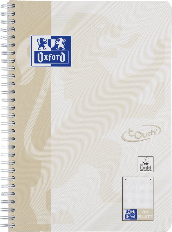 Oxford Collegeblock, Karton, 80 Blatt, 4-fach gelocht, perforiert, 90 g/m² – sand, für SCRIBZEE App