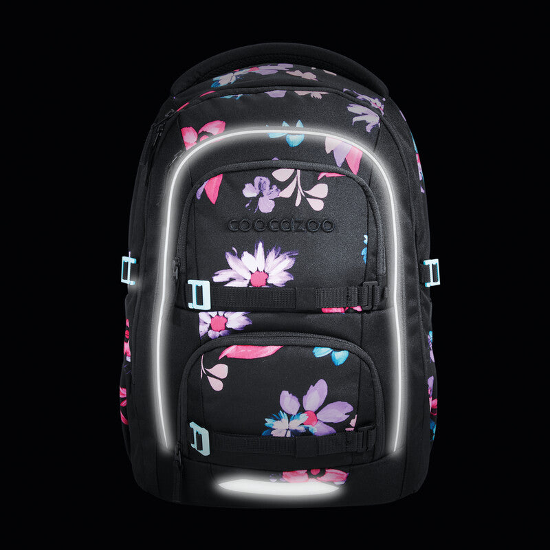 Coocazoo Rucksack Porter – Floral Artnight – 35 l, 30,0 × 46,0 × 23,5 cm – aus 100% recycelten PET-Flaschen