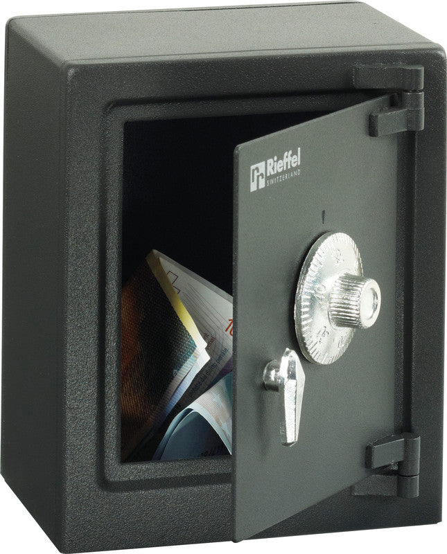 Rieffel Spardose – mit Zahlenschloss, Stahl, Anthrazit, 110 × 135 × 80 mm