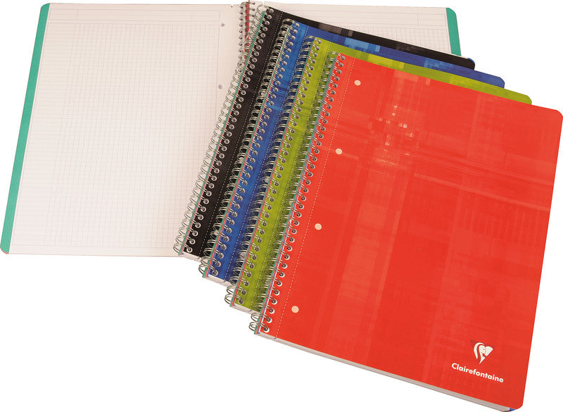 Clairefontaine Collegeblock, Spiralbindung, 80 Blatt, 4-fach gelocht, perforiert