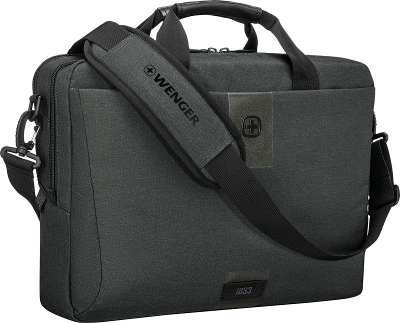 Wenger/SwissGear Wenger MX ECO Brief Notebook-Tasche – 15 l, wasserabweisend, Aufsteckfunktion, recyceltes PET (rPET), grau