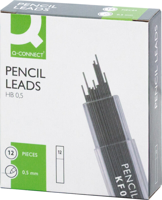 Q-CONNECT Bleistiftminen – Grau, 0,5 mm, HB, 12 Stk.