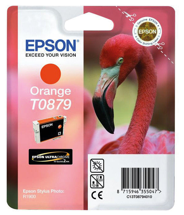 Epson Tintenpatrone T0879, Orange, 1'215 Seiten – für Epson-Drucker