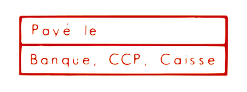 X-Stamper Motivstempel – Motiv: Payé le ..., selbstfärbend, Kunststoff