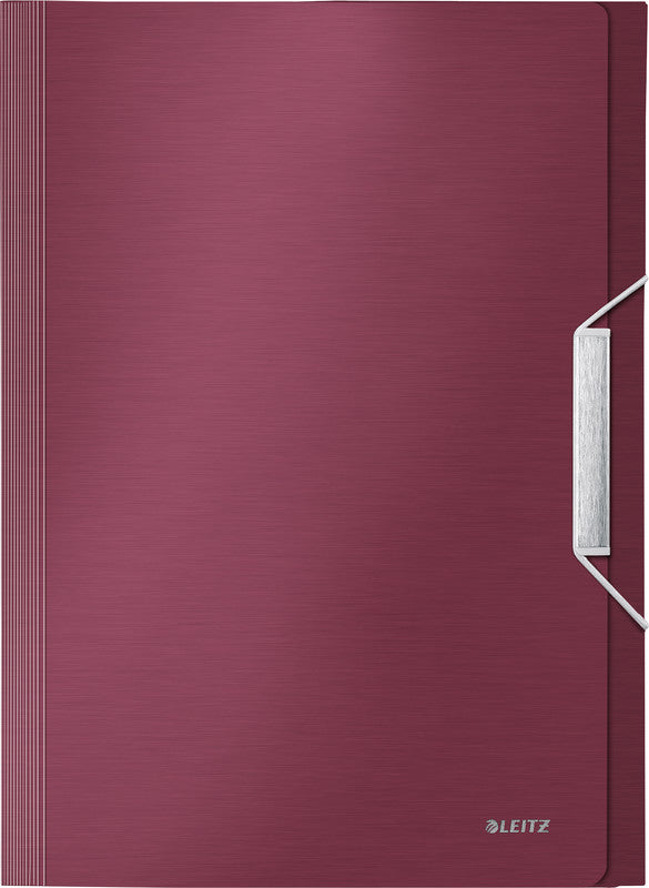 Leitz Fächermappe A4 – 5 Fächer, Gummiband, Polypropylen (PP), Rot, bis 250 Blatt