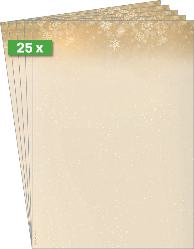 Sigel Motivpapier – A4, 90 g/m², Golden Christmas Night – für Inkjet/Laser/Kopierer – FSC – 25 Blatt