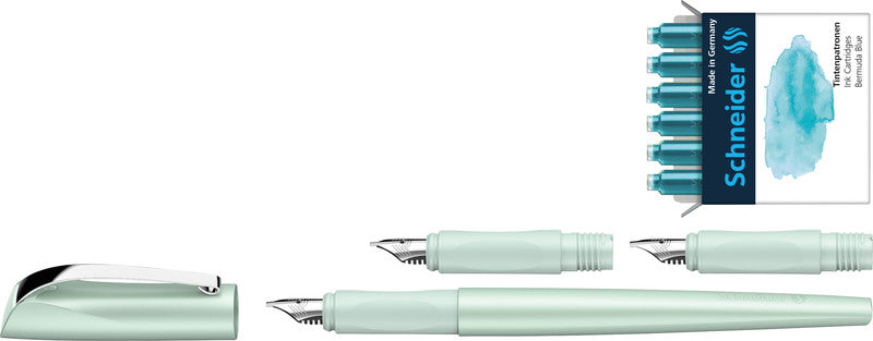 Schneider AG Schneider Callissima Kalligrafie Set – Bandzug 1,1/1,5/1,8 mm – für Rechts- & Linkshänder – Mint, Bermuda Blau