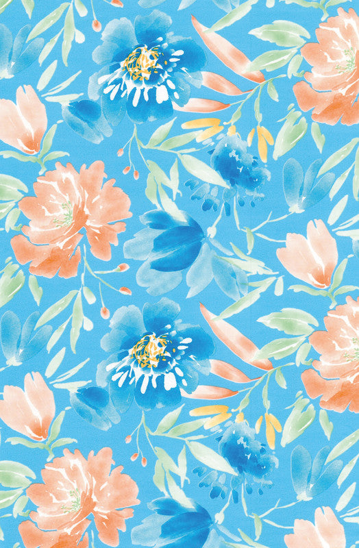 Noname Geschenkpapier Aquarellblumen, 70 g/m², 50 cm × 3 m, mehrfarbig, recyclingfähig, abbaubar