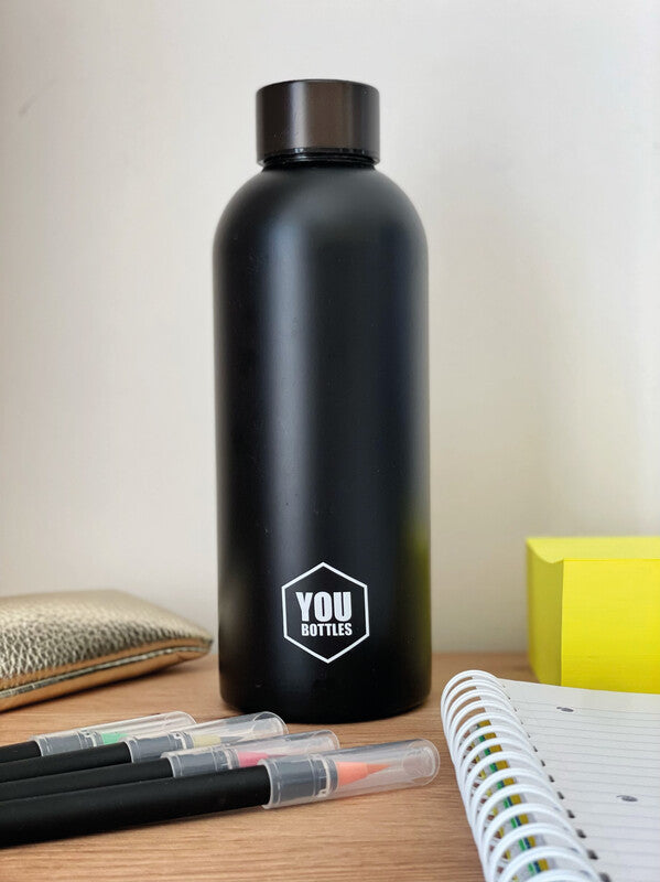 Youbottles Trinkflasche Dual – 5 dl – Edelstahl, isoliert, Schraubverschluss – Monochrome Black