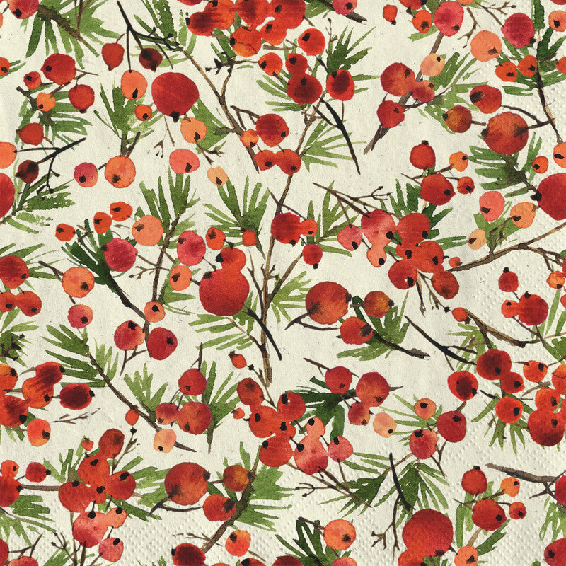 Fasana Servietten Xmas Berry Dream – 33 × 33 cm – 2-lagig, Tissue – 20 Stk., FSC