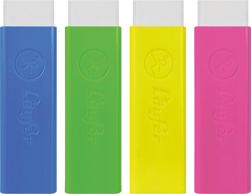 Laufer Radierer – für Bleistift und Farbstifte – 21 × 7 × 21 mm – Kunststoff – gelb