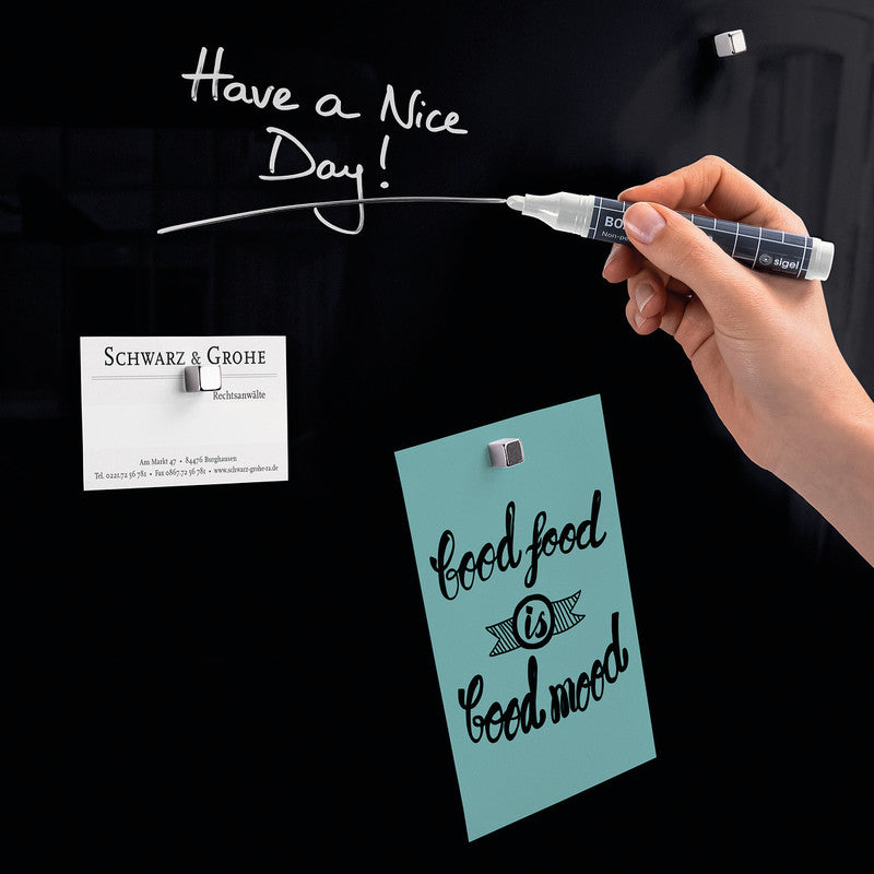 Sigel Whiteboard – 40 × 60 cm, Glas, magnetisch, Wandmontage, inkl. Magnete, Montagesatz