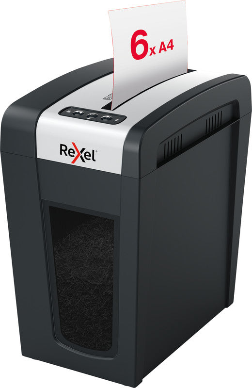 Rexel Secure MC6-SL Slimline – Aktenvernichter, DIN P-5, Mikroschnitt 2 × 15 mm, 6 Blatt, 18 l, A4