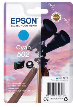 Epson Tintenpatrone 502, Cyan – für Inkjetdrucker/Multifunktionsgeräte